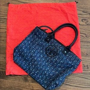 Tory Burch tweed tote